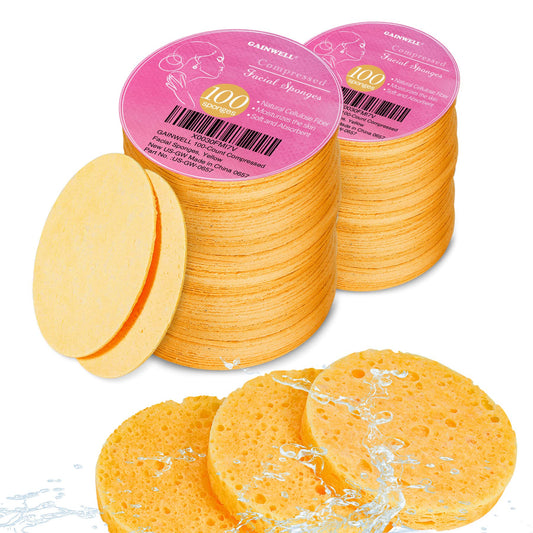 GAINWELL 200PCS Compressed Facial Sponges Cleansing for Personal Spa Esthetician Use