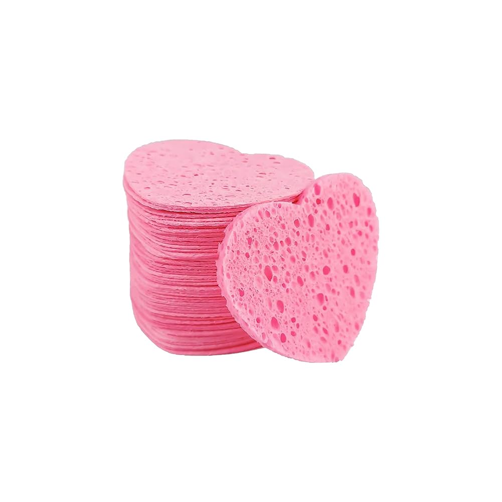 20 Pcs Compressed Facial Sponges Face Washing Pads Face Cleansing Sponges Exfoliating Facial Pads Makeup Remover Sponge Pads Cosmetic Sponges Pink