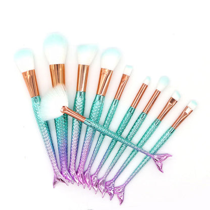 Mermaid Makeup Brush Set - Beauty Tools and Accessories
