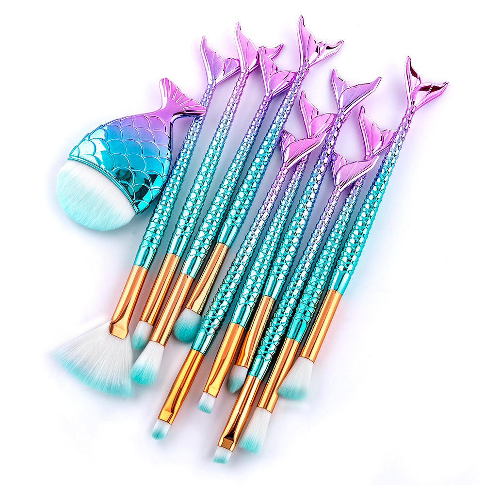 11-Piece Mermaid Tail Eye Makeup Brush Set