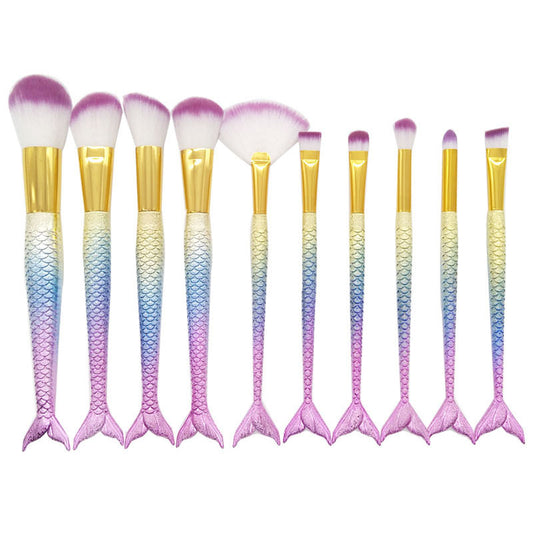Mermaid Makeup Brush Set - Beauty Tools and Accessories