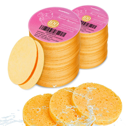 GAINWELL 200PCS Compressed Facial Sponges Cleansing for Personal Spa Esthetician Use