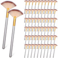 60 Pcs Fan Facial Brushes Fan Mask Brushes Soft Facial Applicator Brushes Acid Applicator Brush Cosmetic Makeup Applicator Tools for Eyeshadow Mud Cream Esthetician (Champagne Black)